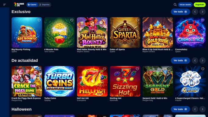 Registro en Billionairespin Casino
